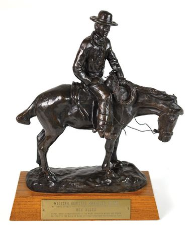 Lot #3180 Rex Allen’s Wrangler Award - Image 1