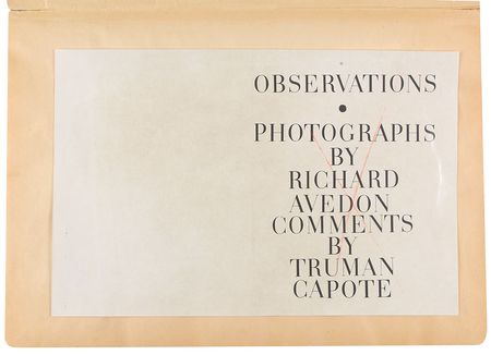 Lot #3188 Observations Original Manuscript Annotated by Capote and Avedon - Image 1