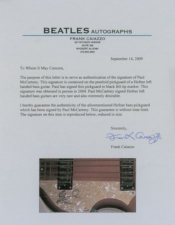 Lot #3227 Paul McCartney Signed Hofner Bass Guitar - Image 3