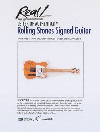 Lot #3229 Rolling Stones Signed Guitar - Image 5