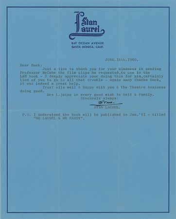 Lot #942 Stan Laurel Letters - Image 1