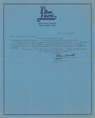 Lot #942 Stan Laurel Letters - Image 2