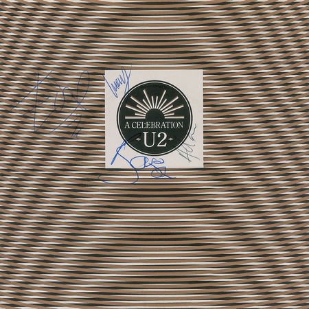 Lot #819 U2: Uncommon band-signed pressing of their 1982 single ‘A Celebration’ - Image 1
