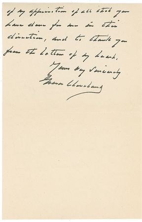 Lot #17 Grover Cleveland Handwritten Letter Signed - Image 2