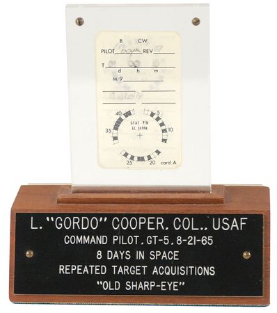 Lot #458 Gemini 5: Flown visual acuity test card with recorded crew info - Image 2