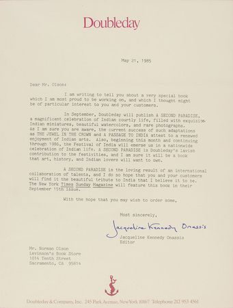 Lot #63 Jacqueline Kennedy Typed Letter Signed - Image 2