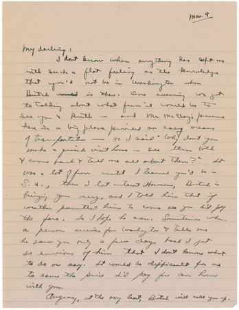 Lot #47 Dwight D. Eisenhower: ?When this war is over I think (perhaps) I?ll have my fill of moving around and will be content just to sit, and let the world whirl along? - Image 1