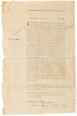 Lot #128 Samuel Adams: Supremely bold 1795 Samuel Adams appointment - Image 1