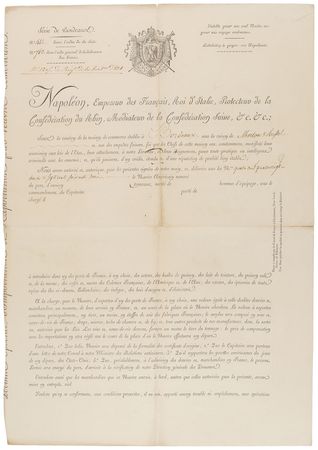 Lot #226 Napoleon: Opulence in 1813 France, importing “coffee and sugar from the French Colonies in America and Asia, cocoa, spices of every sort from the formerly Dutch islands” - Image 1