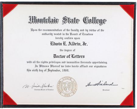 Lot #436 Buzz Aldrin Diploma - Image 2