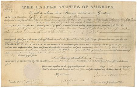 Lot #5 James Monroe Signed Document