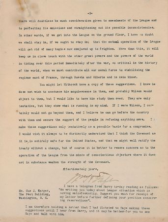 Lot #29 William H. Taft: The League of Nations and Monroe Doctrine - Image 3