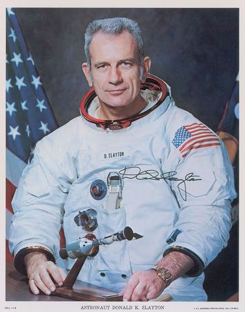 Lot #527 Deke Slayton Signed Photograph and First Day Cover - Image 2