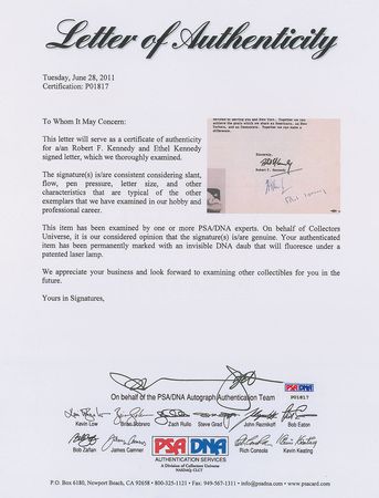 Lot #324 Robert and Ethel Kennedy Typed Letter Signed - Image 2