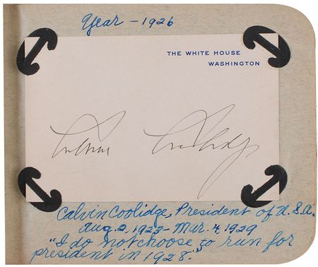Lot #31 Taft, Coolidge, and 1920s Notables