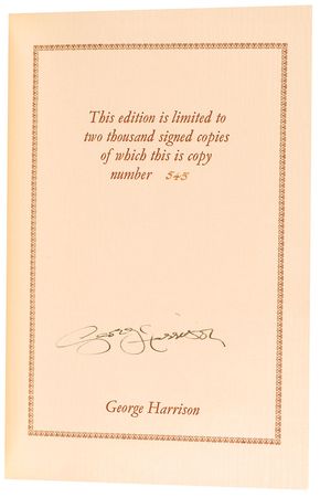 Lot #781 Beatles: George Harrison: Harrison?s rare Genesis autobiography - Image 1