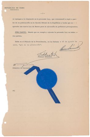 Lot #205 Fidel Castro Signed Document - Image 3