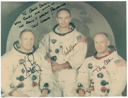 Lot #427 Apollo 11: “With thanks for giving us the Apollo 11 descent procedures. They worked!” - Image 1
