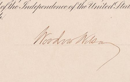 Lot #34 Woodrow Wilson Signed Document - Image 2
