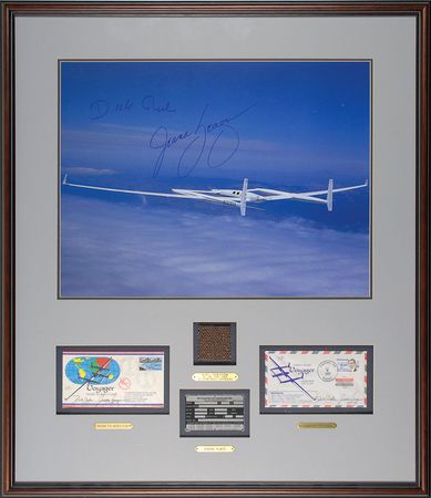 Lot #452 Voyager: Rutan and Yeager Flown Covers and Signed Photograph - Image 2