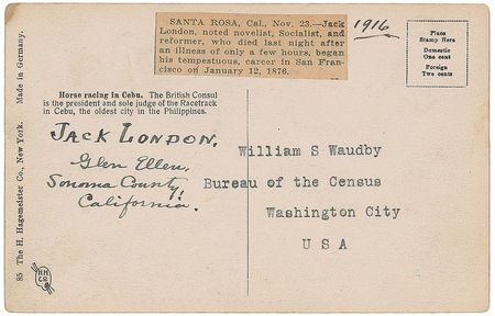 Lot #669 Jack London Postcard - Image 2