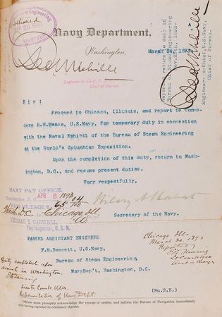 Lot #21 Theodore Roosevelt: Substantial late 19th-century naval archive, including Roosevelt as assistant secretary - Image 3