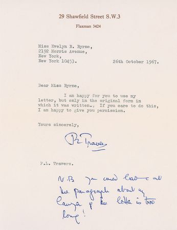 Lot #697 P. L. Travers: The adored Mary Poppins creator - Image 1