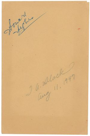 Lot #404 Howard Hughes Signature - Image 1