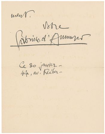 Lot #641 Gabriele d’Annunzio Handwritten Letter Signed - Image 3
