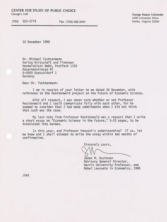 Lot #183 James M. Buchanan - Image 1