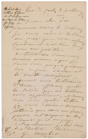 Lot #554 Gustave Courbet: The French government attempts to seize the self-exiled artist?s paintings as payment for the Vendome Column - Image 1