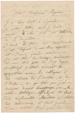 Lot #557 Charles Francois Daubigny: Casting harsh criticism on the Salon: ?There are still some good paintings but they are rare? - Image 1