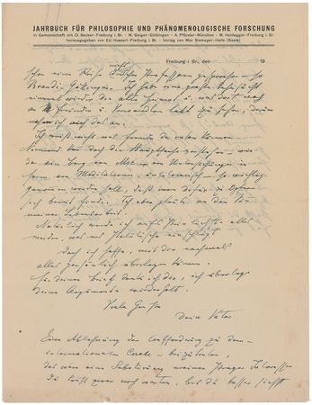 Lot #189 Edmund Husserl: The father of phenomenology makes plans to save his legacy from Nazi book burning - Image 1