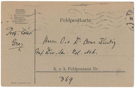 Lot #170 Otto Loewi Postcard - Image 2