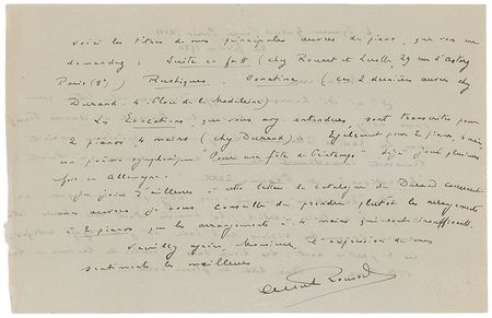 Lot #760 Albert Roussel Handwritten Letter Signed - Image 2