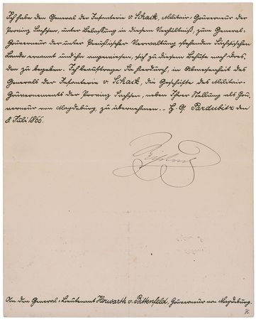 Lot #327 King Wilhelm I Signed Letter - Image 1