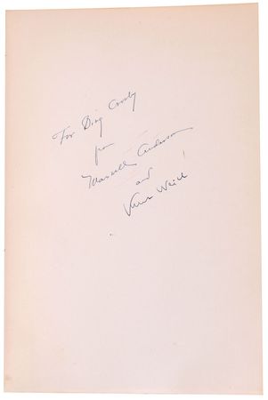 Lot #823 Kurt Weill and Maxwell Anderson: Rare Weill presentation to Bing Crosby - Image 1
