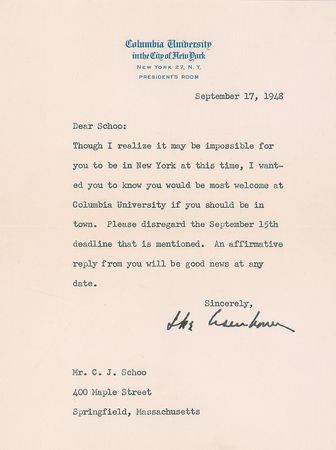 Lot #93 Dwight D. Eisenhower Typed Letter Signed - Image 1