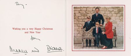 Lot #248 Princess Diana and Prince Charles Christmas Card - Image 1