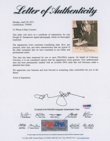 Lot #53 Dwight D. Eisenhower Signed Photograph - Image 2