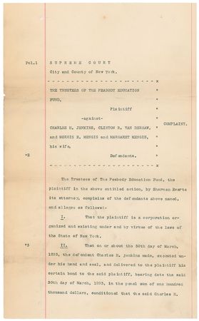 Lot #152 J. Pierpont Morgan: The financier’s charitable work for the Peabody Education Fund - Image 1