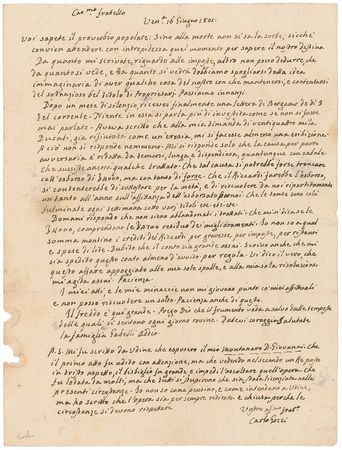 Lot #654 Carlo Gozzi: Upon the opening of Montanaro D. Giovanni: ?the first act was heard with attention? - Image 1