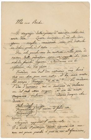 Lot #677 Silvio Pellico Handwritten Letter Signed and Handwritten Poem - Image 1