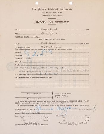Lot #970 Wizard of Oz: Frank Morgan Signed Document - Image 1
