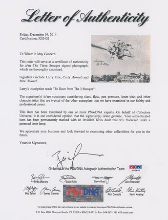 Lot #886 Three Stooges: Fully signed promo for Have Rocket Will Travel - Image 2