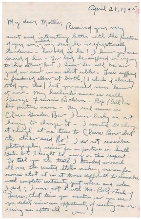 Lot #903 Clara Bow Handwritten Letter Signed - Image 1