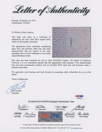 Lot #903 Clara Bow Handwritten Letter Signed - Image 5