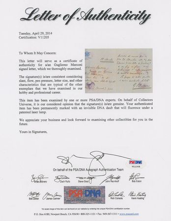 Lot #173 Guglielmo Marconi Handwritten Letter Signed - Image 3
