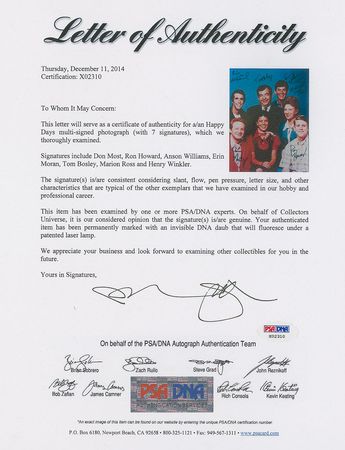 Lot #929 Happy Days Signed Photograph - Image 2