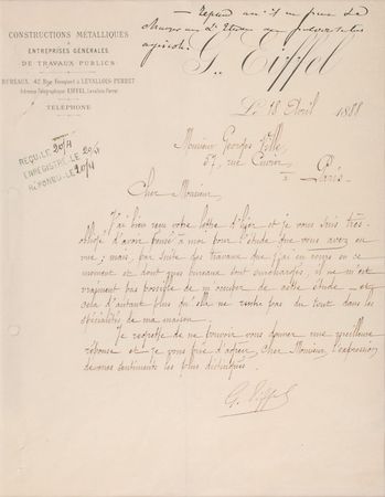 Lot #560 Gustave Eiffel: Busy constructing his eponymous Tower - Image 2